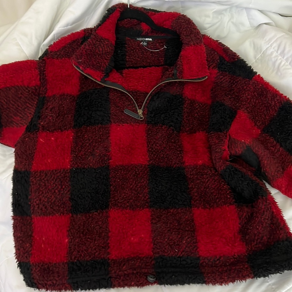 Red and black Christmas sweater